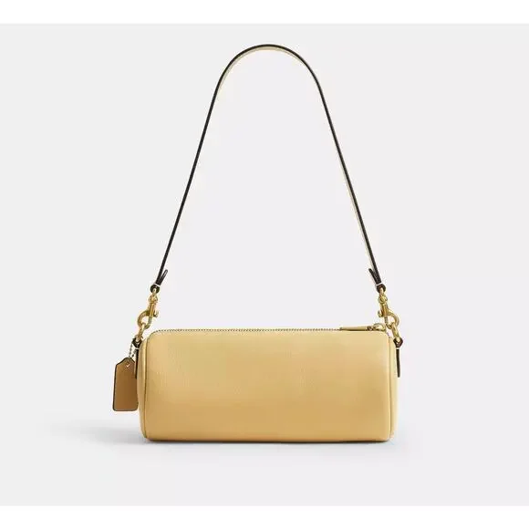 NWT Coach Barrel Bag natural grain leather tan brass vanilla brand new purse - Picture 8 of 15